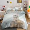 3D Cat Duvet Cover Set Twin Queen King Size Cute Animal Luxury Polyester Bedding Set For Kids Girls Adults Gift With PillowCase