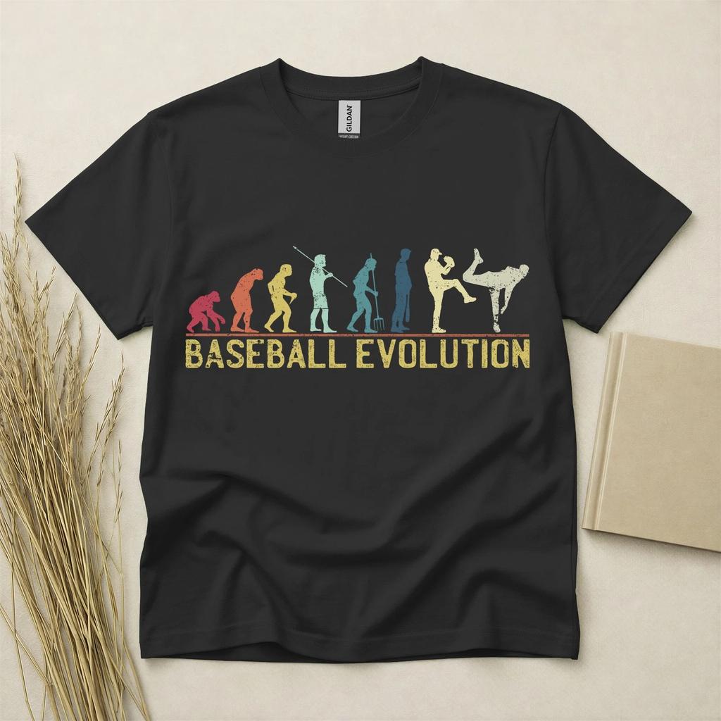 Baseball Evolution Children's Children's Children's T Children's T-shirt Funny Baseball Gift Retro Sports Tee Gildan Cotton