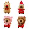 Merry Christmas Capybara Plush Doll Elk Capybara Fluffty Doll Capybara Plush Toy  Birthday Gift