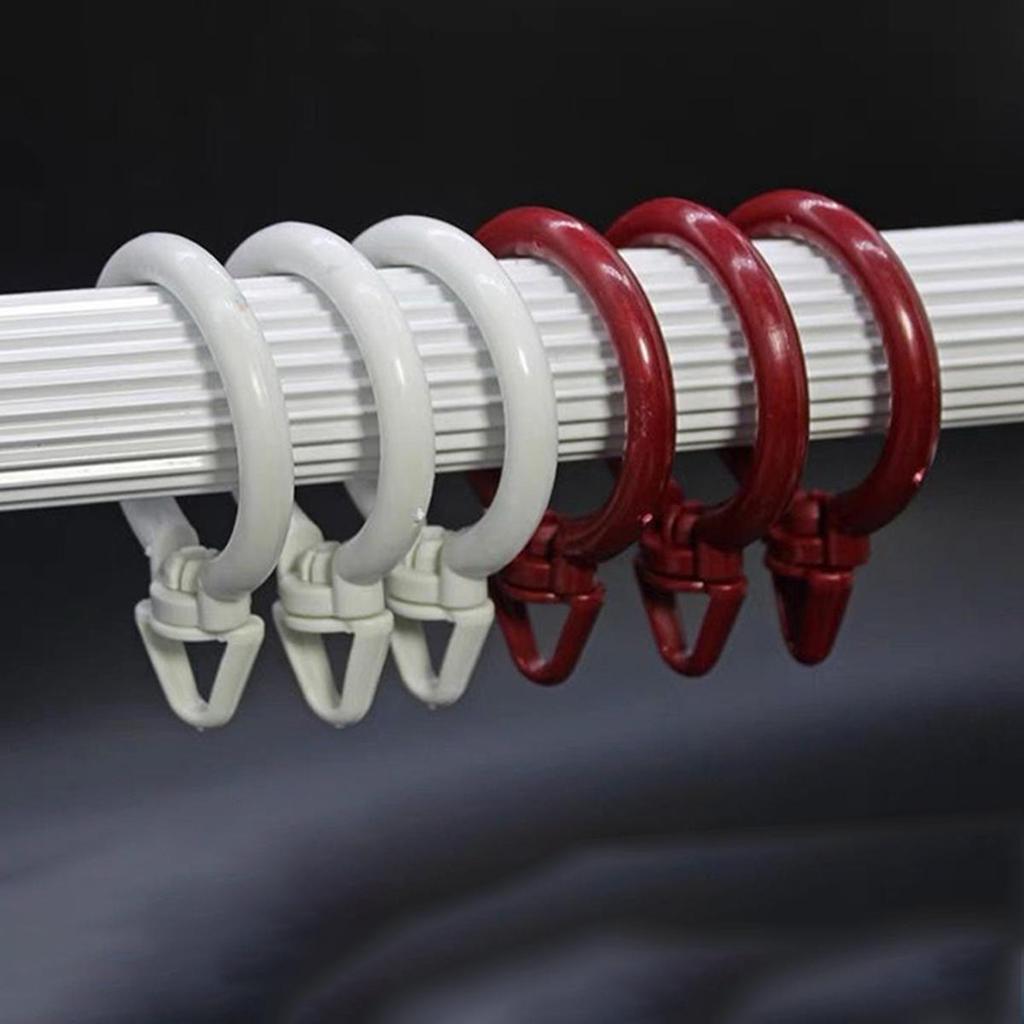 Curtain Hanging Ring Plastic Rod Rings Hooks for Drapes Holder Shower Curtains Drapes Plastic Holder