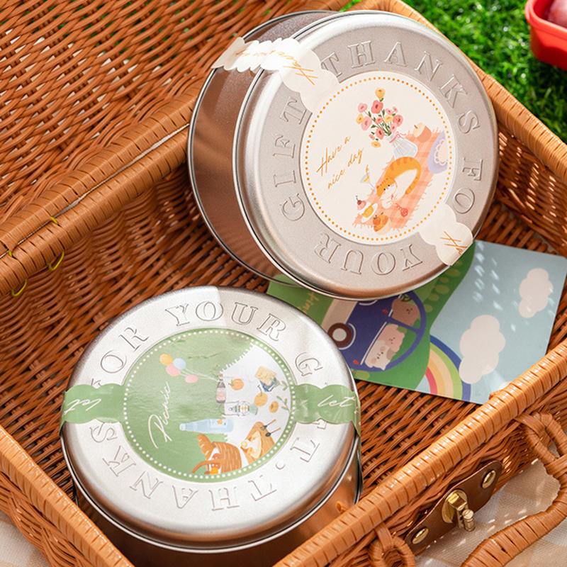 Банки для печенья и конфет Декоративные круглые жестяные коробки Упаковка для шоколадного печенья Банка для свечей Контейнеры для конфет Подарочная коробка