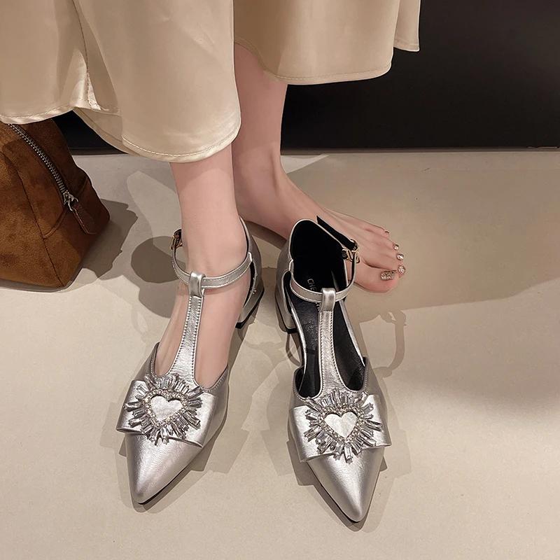 Сумка с острым пряжкой стразами водонепроницаемая стол мода все-матч удобные нескользящие износостойкие модные сандалии женские