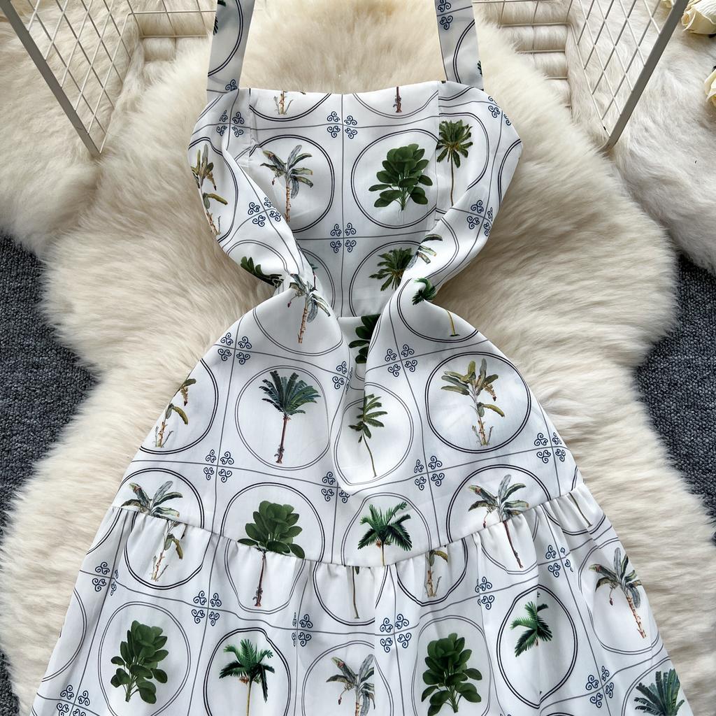 Летние женские халтер с открытой спиной и принтом, длинные макси-платья с большим качелями и шикарными платьями