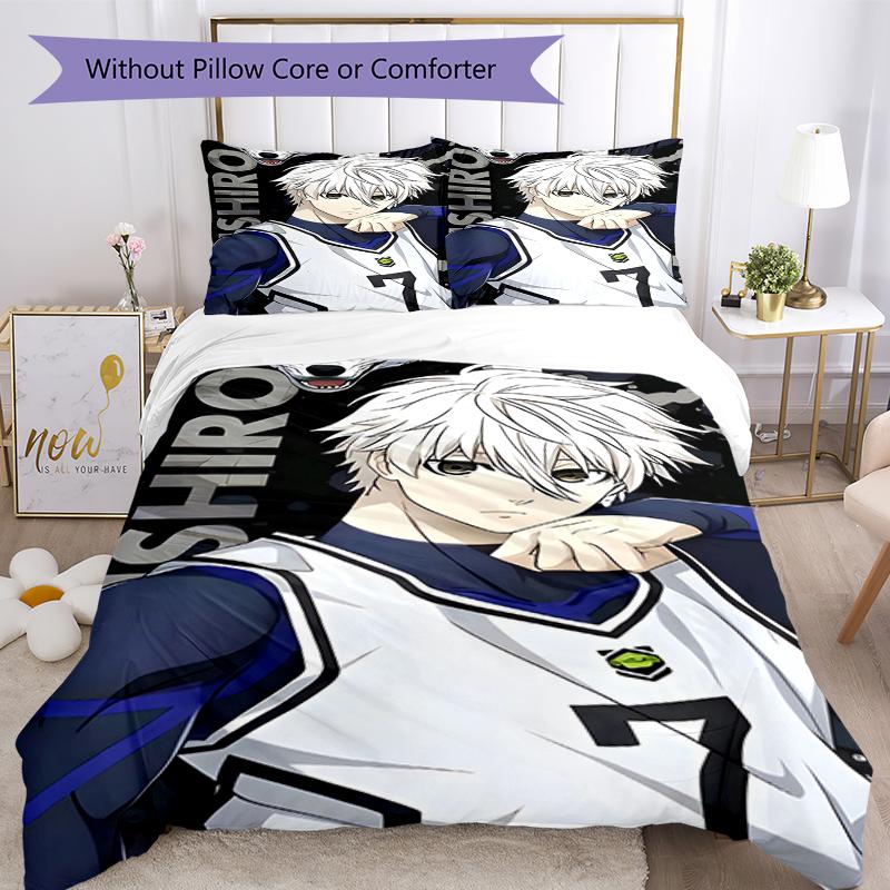 3pcs Nagi Seishiro BlueLock Bedding Set Duvet Cover Closure Includes 1 Duvet Cover & 2 Pillowcases, Soft and Comfortable for All Seasons.