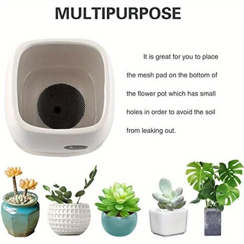 50 шт. Сетчатые подкладки для дренажных отверстий цветочных горшков Удерживают почву и обеспечивают дренаж Поддоны для растений для горшков Поддон для рассады Садовые принадлежности