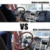 RASTP-New Truck Wooden 455mm 18''Classic Steering Wheel 3 Electroplated Steel Big Car Classic Wood Grain Finish RS-STW030