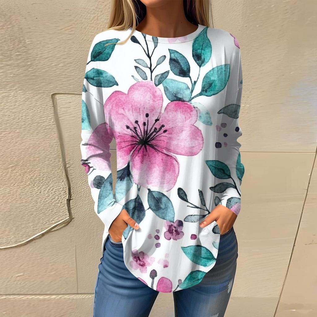 Женская мода с длинным рукавом и круглым вырезом, винтажный асимметричный пуловер