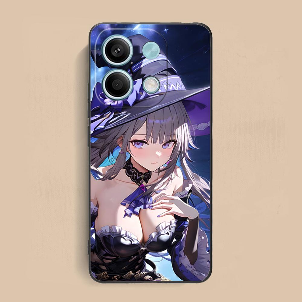 HSR Herta Матовый ТПУ Чехол для Мобильного Телефона для Xiaomi Redmi Note 14 13 12 11 S Pro Plus 4G 5G Цветной Печатный Чехол