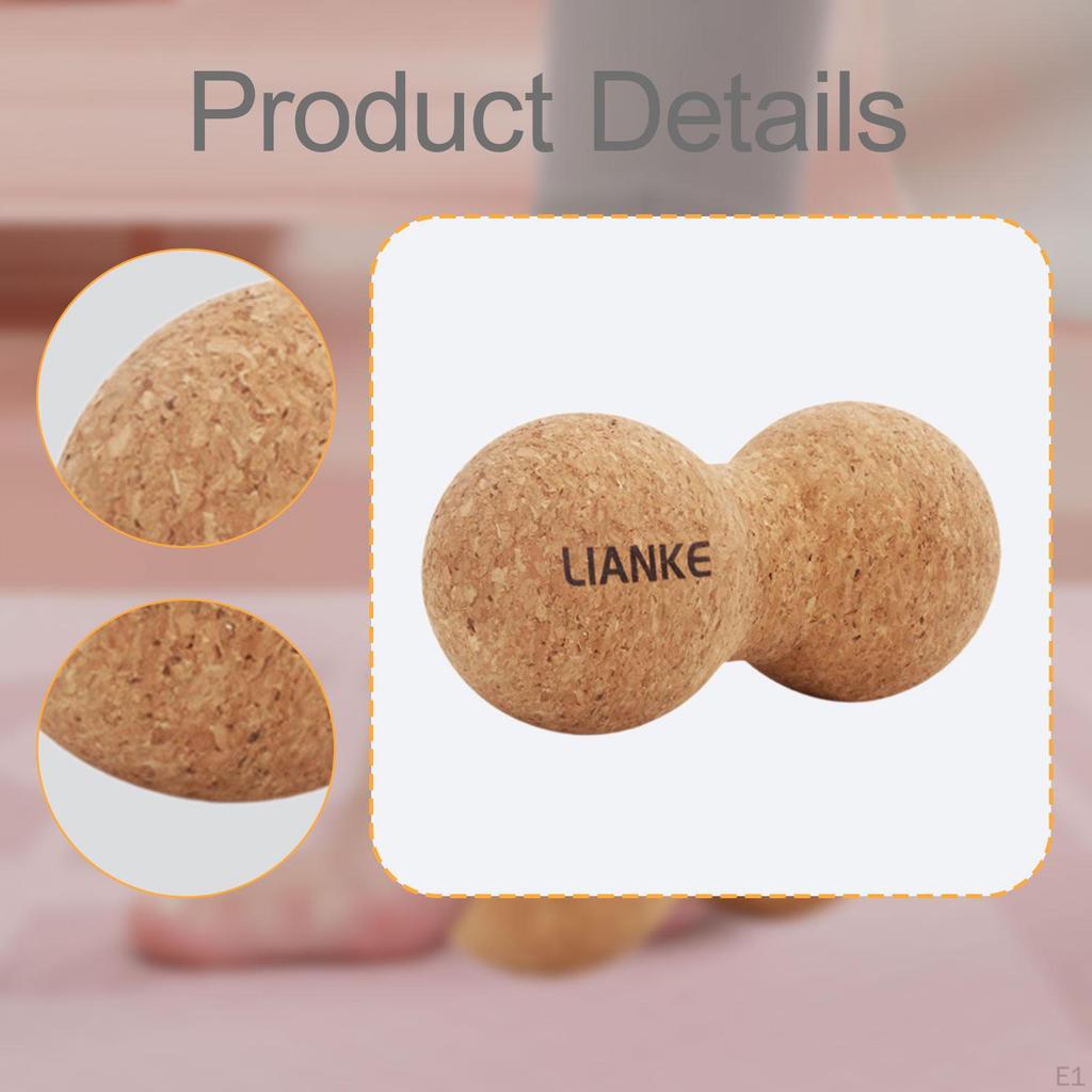 Пробковый массажный мяч Инструмент для упражнений Легкий Изящный Маленький размер Форма арахиса Мышцы для ног, спины,