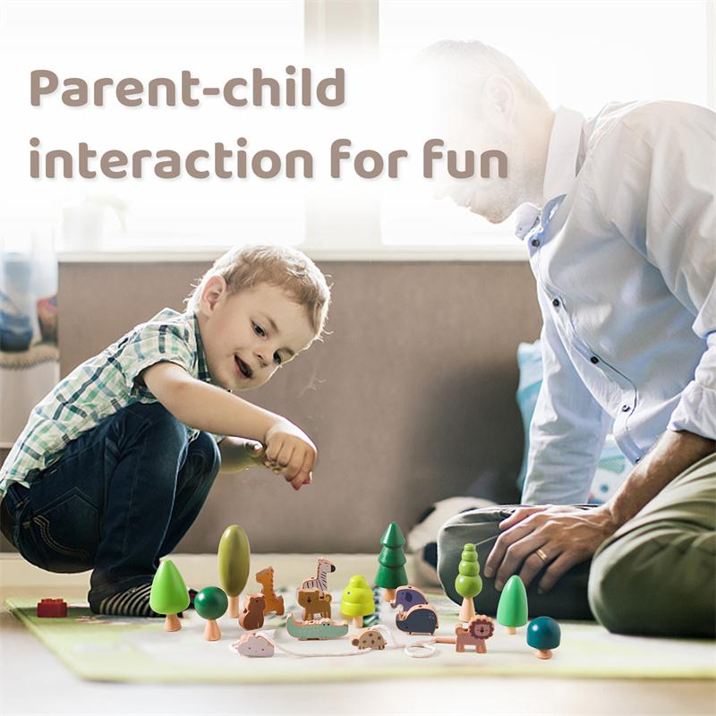 Детские деревянные строительные блоки в виде грибов, игрушки для детей, сделанные вручную, зеленый лес, красочные детские развивающие игрушки Монтессори YZ13