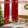 2pcs, 2D FLAT PRINTING Curtains (Without Rod) Festive Baubles Festival Creative Curtains Yarn Curtains Festive Perfect for