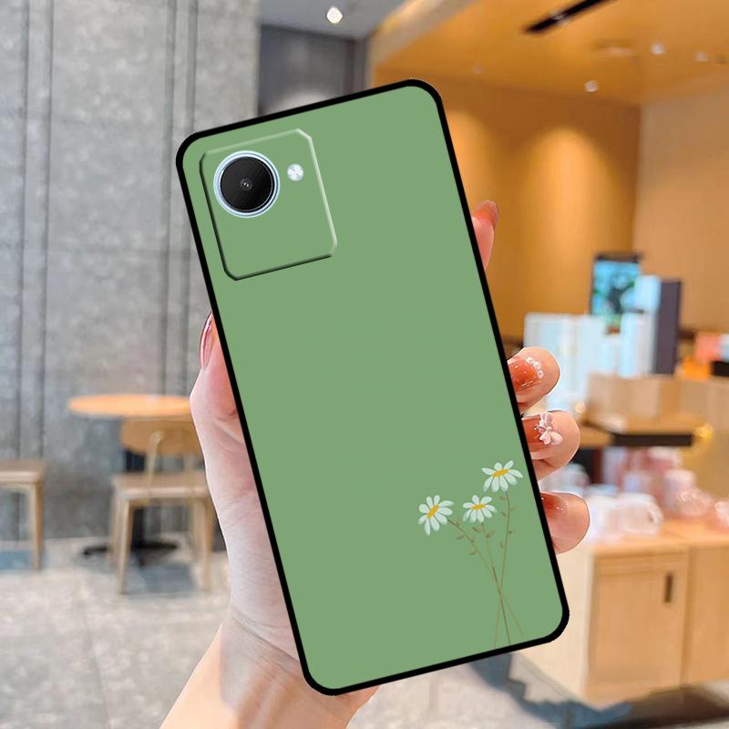 Aesthetic Sage Green Case For Realme C55 C33 C31 C35 C30 C11 C15 C25s C21Y GT Neo 5 3T 2T 8 9 10 11 Pro Plus