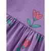 Girls' Purple Tulip Short-Sleeved Dress Baby Pure Cotton Princess Dress Kidsren's Summer Dress Knitted Skirt for Small and Medium-Sized Kidsren
