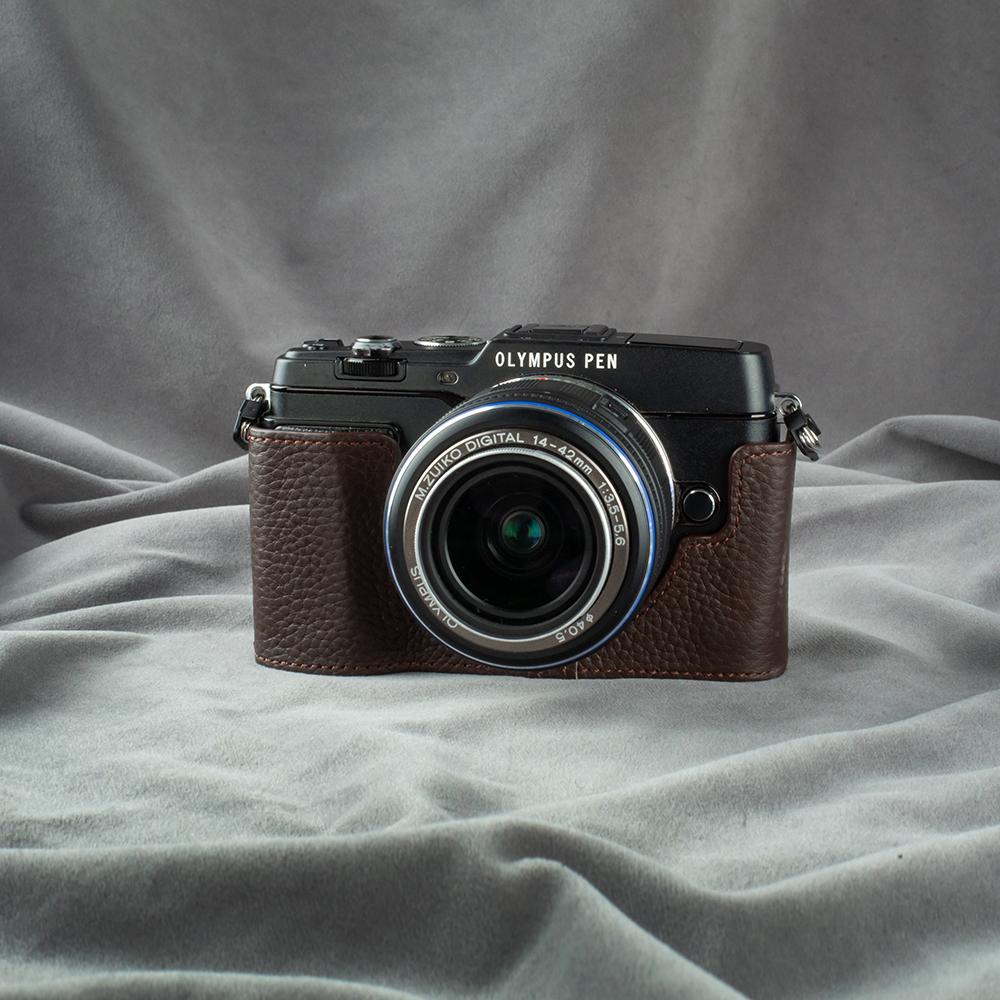 For OLYMPUS PEN E-P5 Leather Camera Case Protective Case For Camera Genuine Real Leather Cover Protective Case for Camera