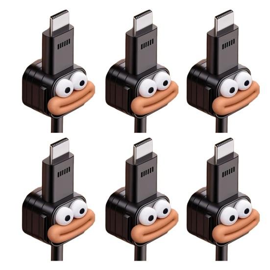 6/12 шт. Мультяшный магнитный органайзер для кабелей, самоклеящийся зажим для дома, офиса, стола, держатель для кабеля для зарядки телефона, передачи данных, фиксатор, зажим для управления силовыми проводами