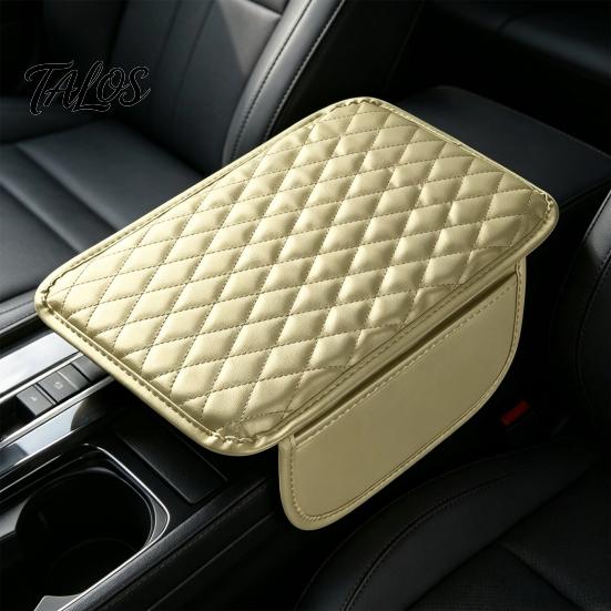 Faux Leather Center Console Pad Car Cover, Armrest Cover for Car, Cushion Universal Middle with Side Storage Pockets Box