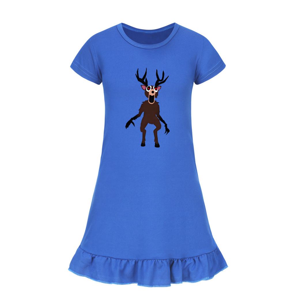 Kids Girls 99 Nights In the Forest Printed Ruffle Short Sleeves Casual Dress