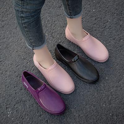 Женские низкие кеды для воды, короткие, для улицы, с низким подъемом, резиновые дождевые ботинки, студенческая мода, теплые, с вельветовой подкладкой, резиновые ботинки, низкие кеды для воды