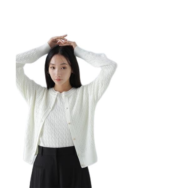 Natural Beauty Basics Mini Cable Knit Cardigan Ensemble for Women