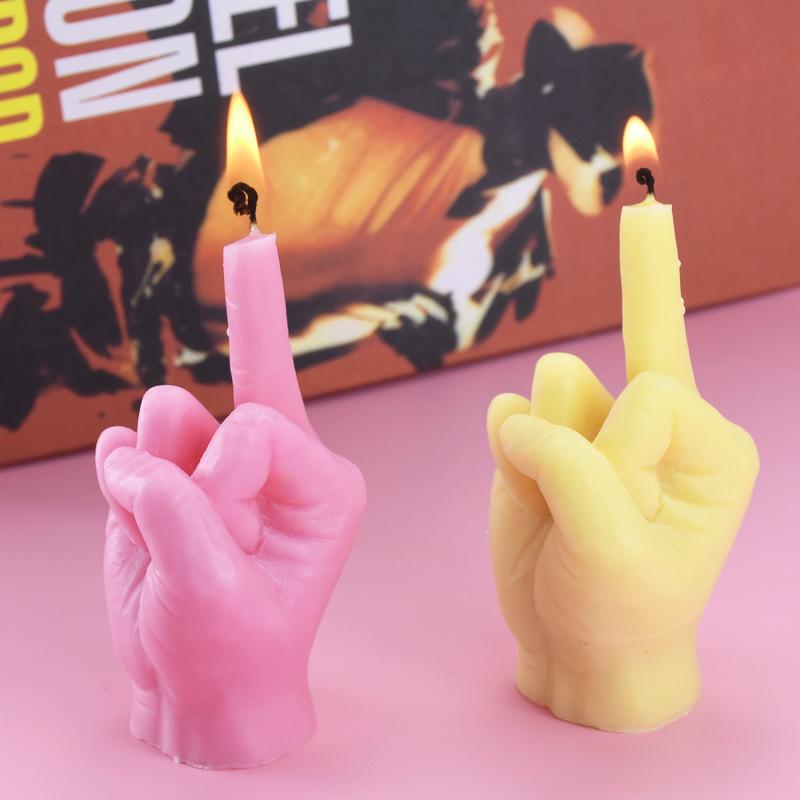 3D Middle Finger Silicone Mold for DIY Scented Candle or Plaster Ornament