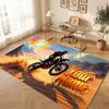 Motorcycle Biker Theme Soft Crystal Velvet Rug Custom Name & Text Print Non Slip Floor Rug for Bedroom Living Room