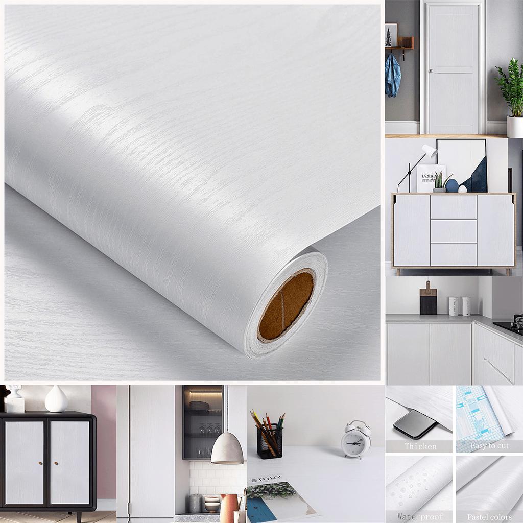 Wide Wood Grain Self Adhesive PVC Wallpaper Waterproof Vinyl Wall Sticker for Kitchen Cabinet Door Home Furniture Decor
