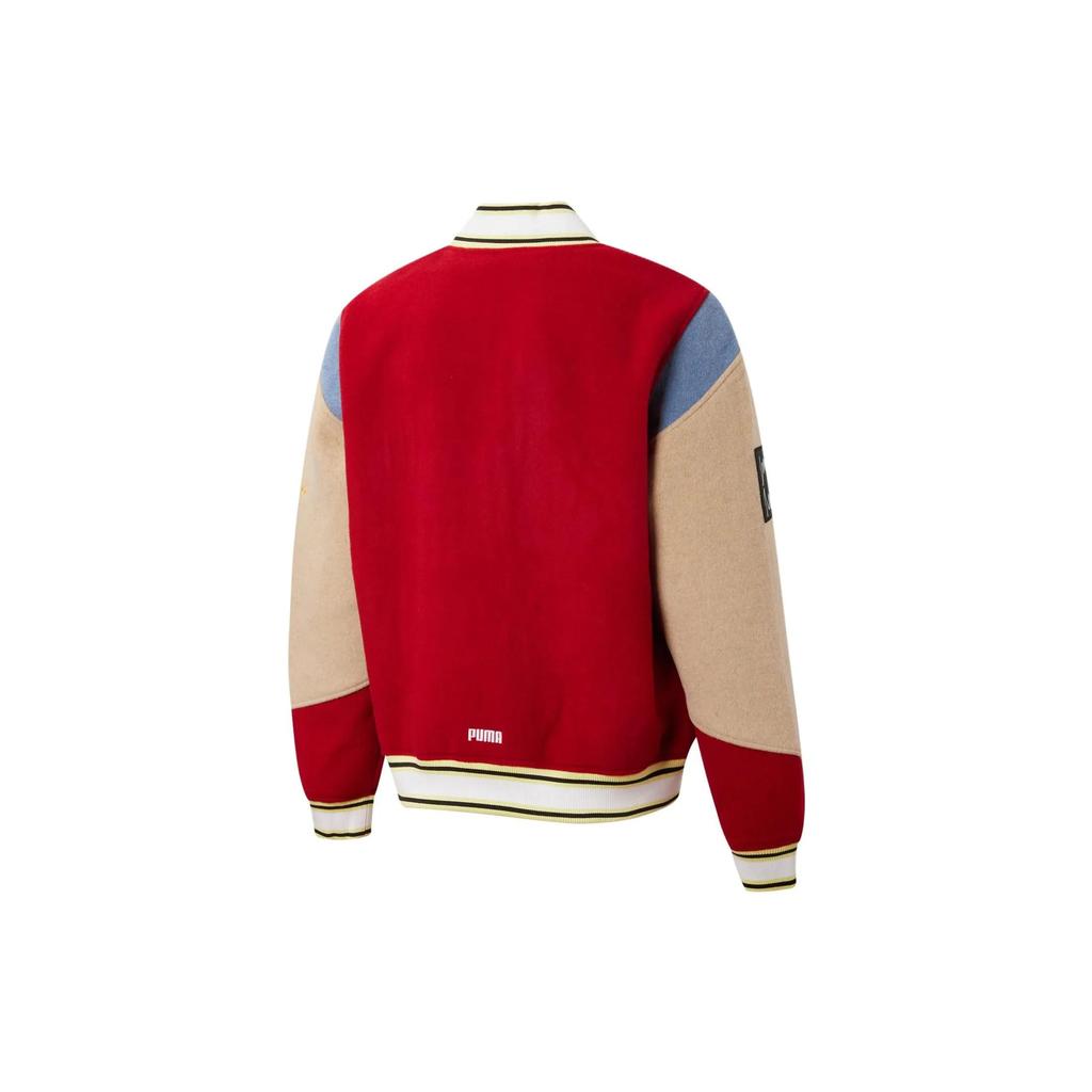 PUMA Baseball Jackets Men's Red Baseball Collar Thickened Straight Fit (Unisex) Baseball Jackets 532082 01