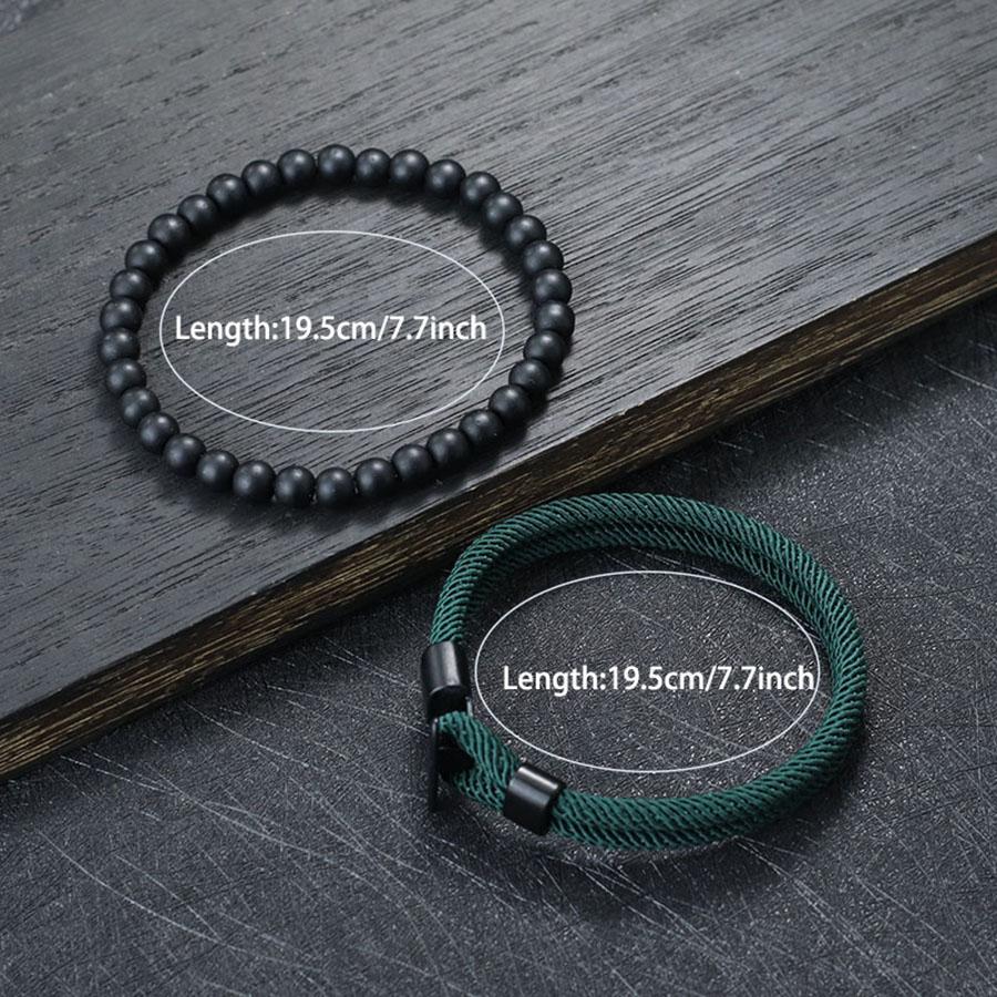 2 шт./компл. натуральный 6 мм оникс камень мужской браслет простой миланский канат бусины модный браслет комплект мужчины женщины пара латунные украшения