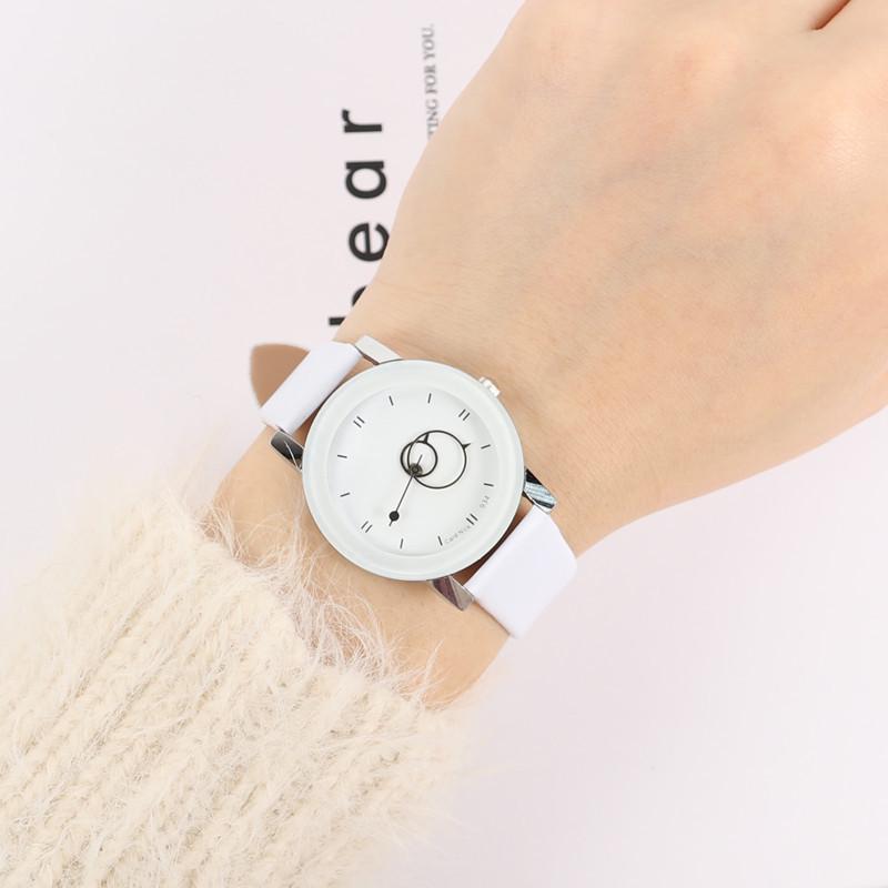 2019 Корейский стиль Мужские и женские кварцевые часы с ремешком из натуральной кожи - Модные и быстрая доставка