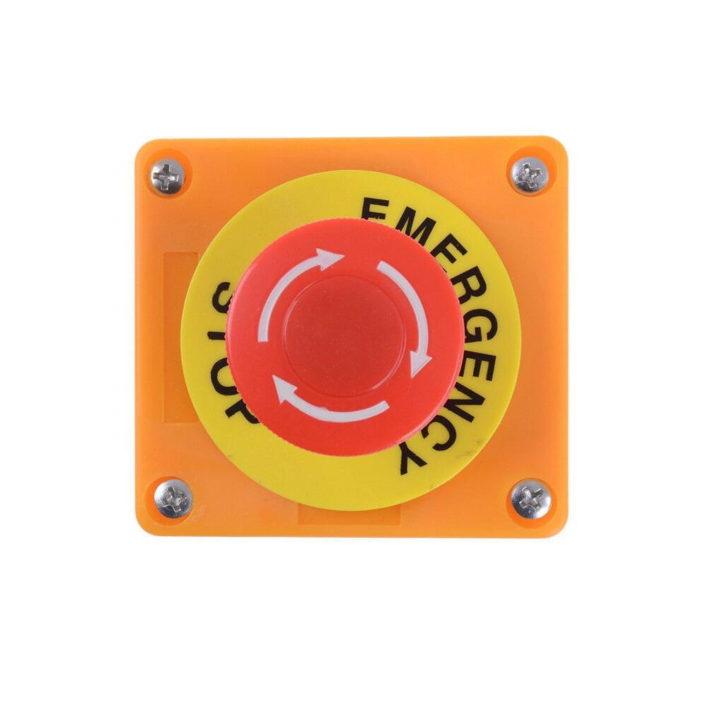 LAY7 11ZS Waterproof Stop Button Switch Box Dual Circuit DPST for Industrial Machines Compact Panel Mount 600V 10A
