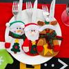 1 Pcs Cute Christmas Xmas Decor Santa Kitchen Deer Tableware Holder Pocket Dinner Bag