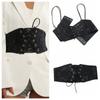 PU Leather Lace Cummerbunds Chest Support Waist Belt Vintage Women Waistband Daily