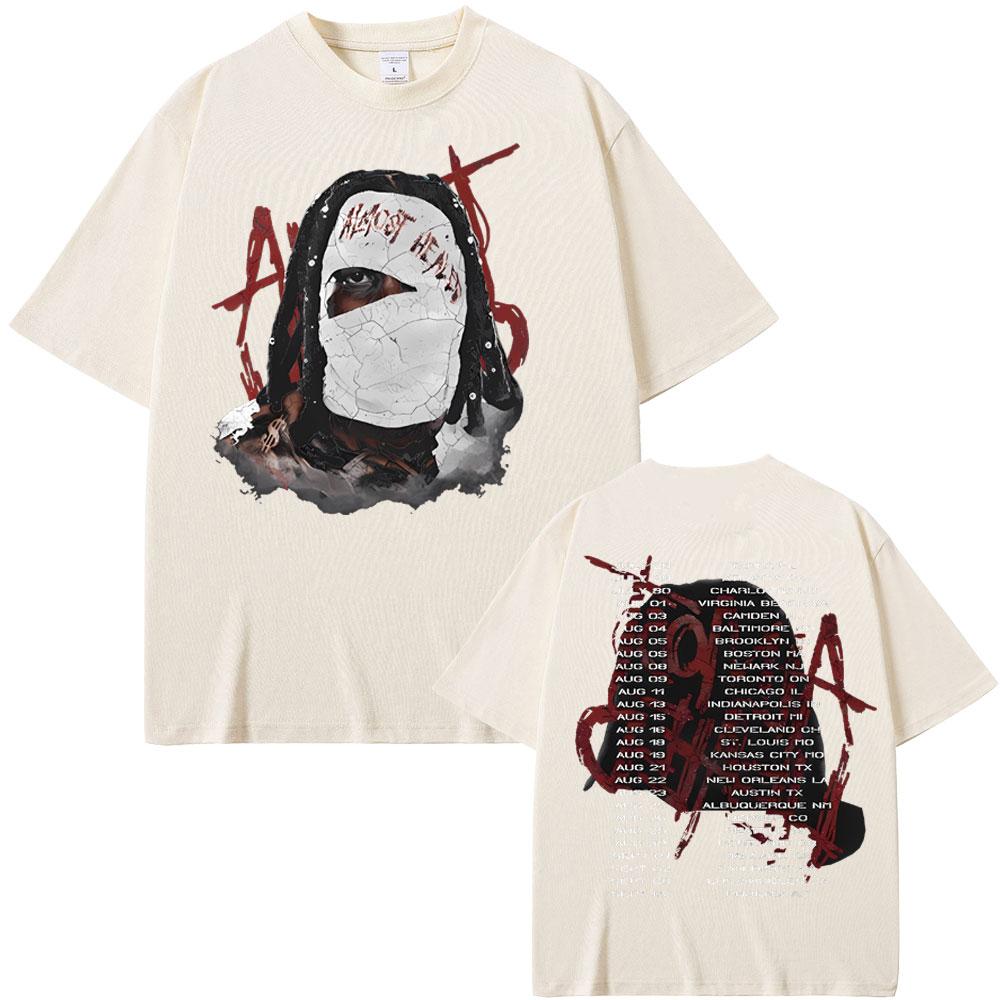 Футболка Rapper Lil Durk Healing Tour Мужская Женская Хип-хоп Мода Винтажная Оверсайз Футболка Мужская Повседневная 100% хлопок Короткий рукав