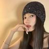 Y2k вязаная шапка с пайетками женская новая ранняя осень носить головной убор, чтобы показать лицо, маленькая кучка шапок