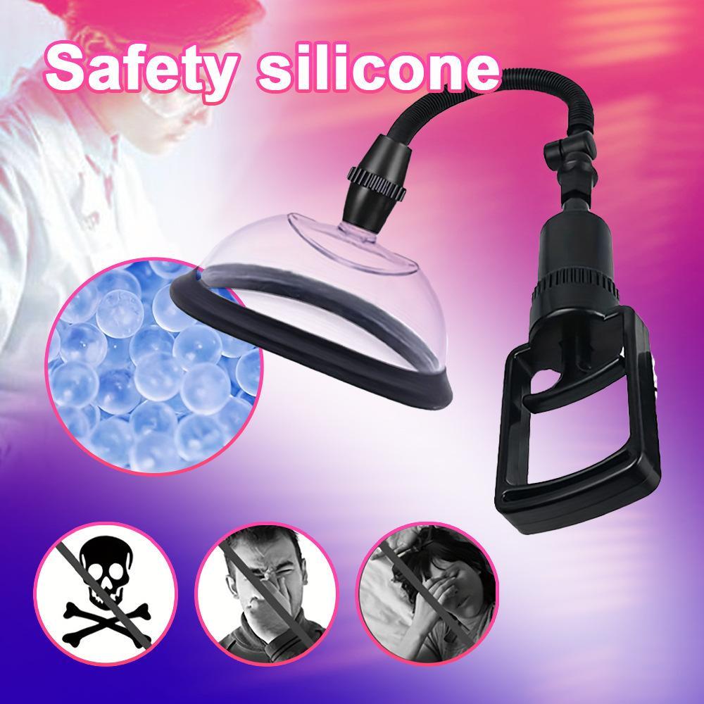 Женская взрослая ручная вакуумная помпа, ингалятор для клитора и влагалища, массажер для груди, стимулятор сосков, увеличенная крышка для ручной помпы