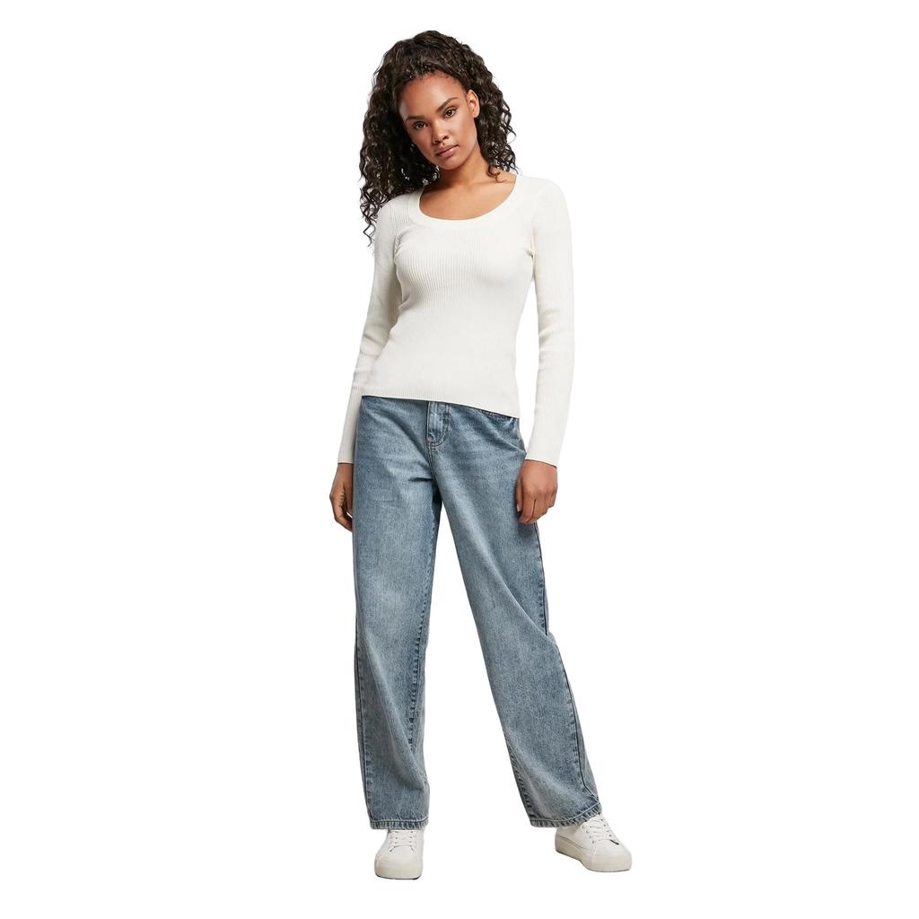 Urban Classics Womens/Ladies Wide Neck Long-Sleeved Jumper