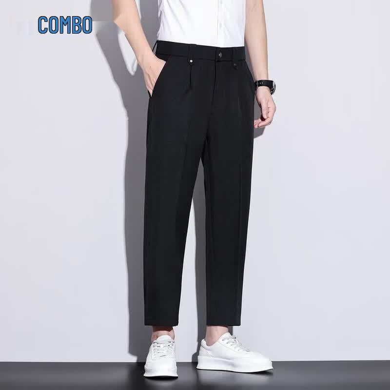Мужские брюки Kangbo из ледяного шелка прямого кроя в стиле business casual