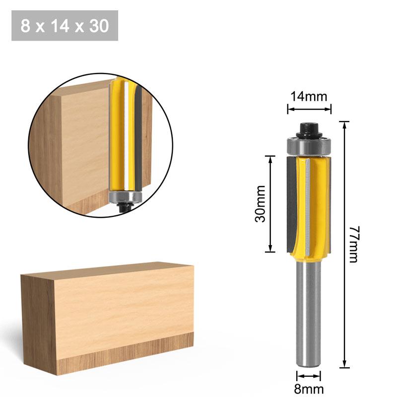 1 шт., 8 мм, хвостовик, длинное лезвие, фреза для промывки, фреза, концевой подшипник для деревообрабатывающего режущего инструмента