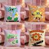 ArtCartoon Big EyesS Cushion Cover Premium Comfort Reversible Pillow Cove Two in One Design for Any Room  Car Interior