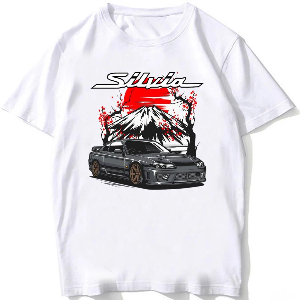 Silvia S14 Louki vs Zenki Silvia S13 S15 Drift King Style T-shirt New Summer Men Short Sleeve JDM Sport Anime Cartoon Boy Tees