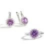 Elegant Flower Style Designer Chic Silver Ring Earring for Lady Natural Alexandrite Gems Luxury Jewelry Engagement Birthday Gift