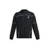 Under Armour Project Rock Contrast Stripe Logo Training Jacket Men Outerwear Black 1378587-001