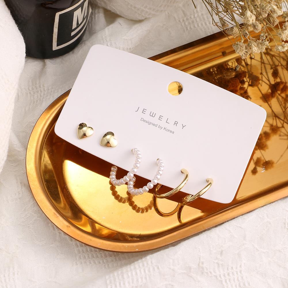 2024 комплект женских серег с преувеличенным жемчугом, серьги Love, женские простые серьги-кольца, серьги-капли, модные украшения