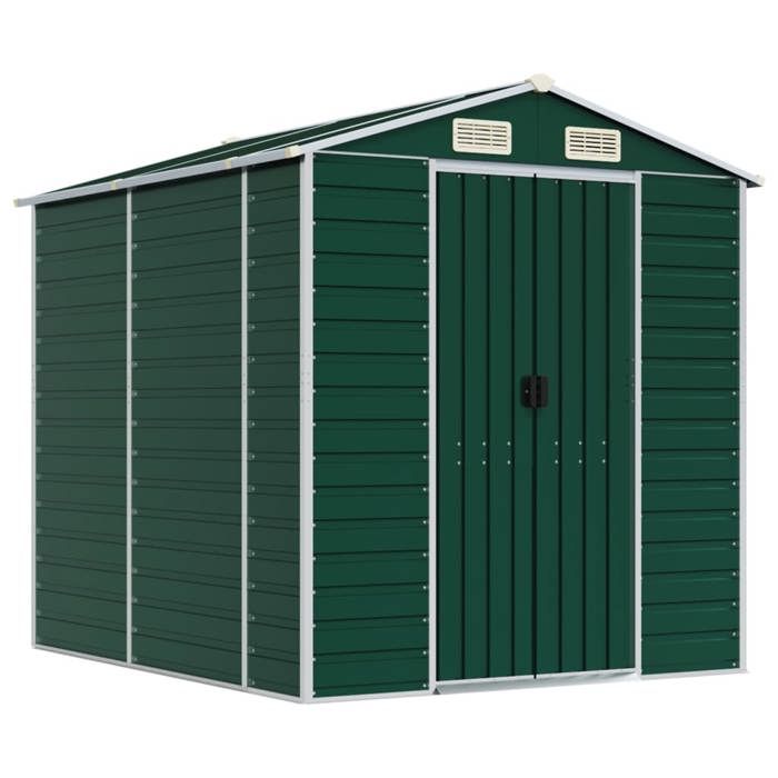 VidaXL Garden Shed, Tool Shed with Handles, Tool Shed with Sloping Roof, Terrace Storage Shed, Green 3188232