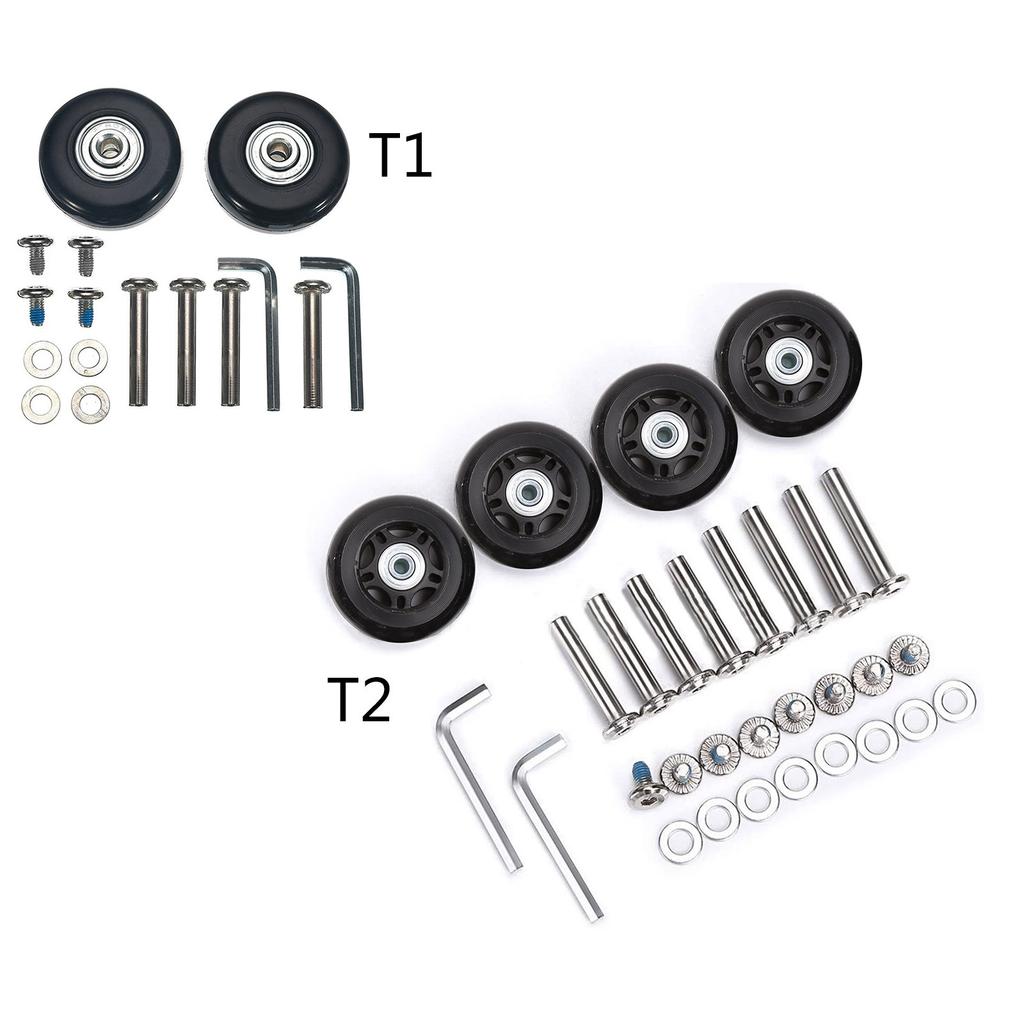 Luggage Wheels Suitcase Replacement Roller Bearing Hardware Repairing Kit Rubber Casters OD 45x18mm/70x24mm Heavy Duty