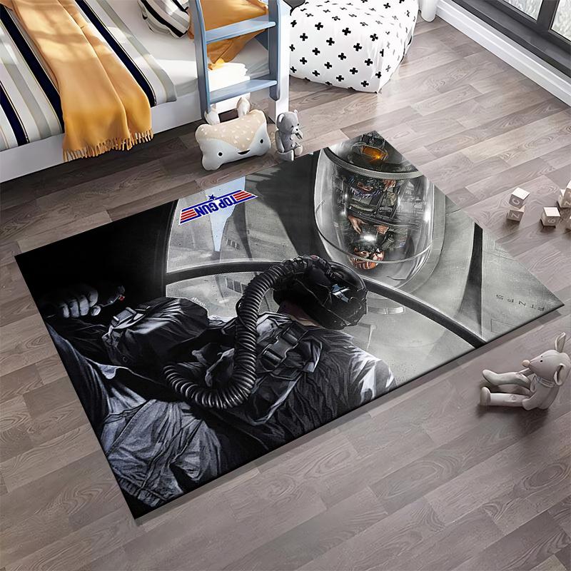 Aviation Pilot Theme Carpet with Fighter Jet, Top Gun Design Suitable for use as an anti-slip for living room bedroom sofas