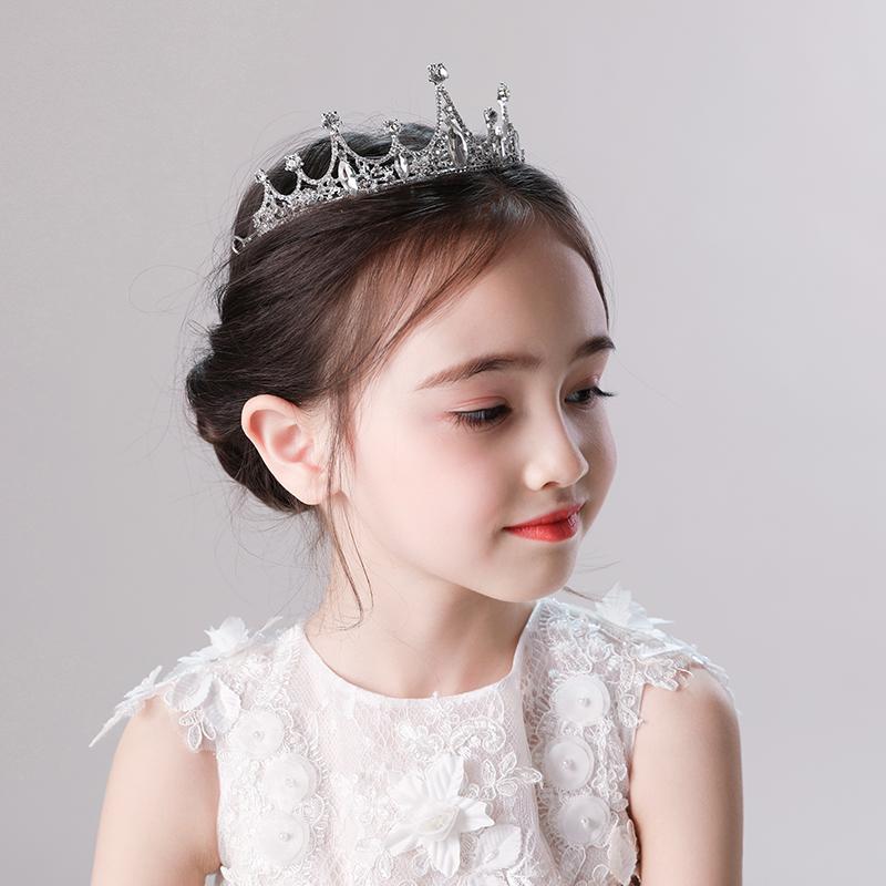 Детская корона-тиара, корона принцессы для девочек, повязка для волос с кристаллами Эльзы, Корона, шпилька для девочек, подиум, аксессуары для волос на день рождения