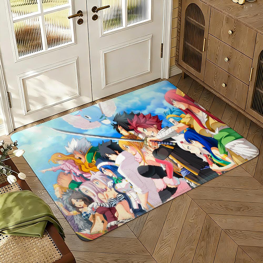 Fairy Tail Floor Mat Soft Thickened Absorbent Non-Slip Bedroom Living Room Door Mat Home Decor Flannel Rugs