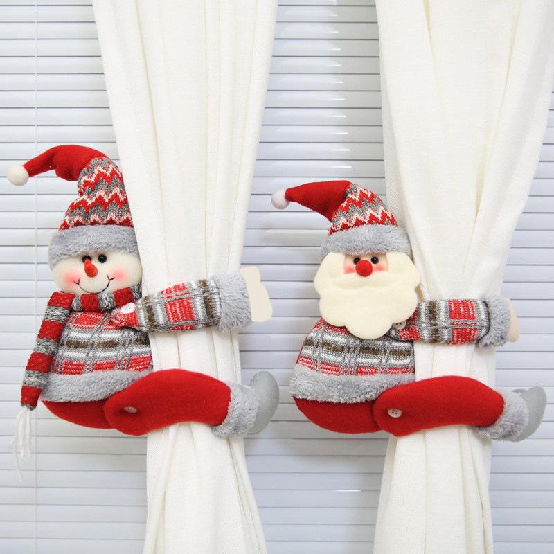 Christmas Curtain Hooks Cartoon Figurine Decorations Hotel Restaurant Decor Doll Clips Creative Window Display Ornaments