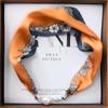 Retro Multifunctional Lazy Magnetic Silk Scarf With Diamond Studded Magnetic Buckle Small Scarf Headband For Women